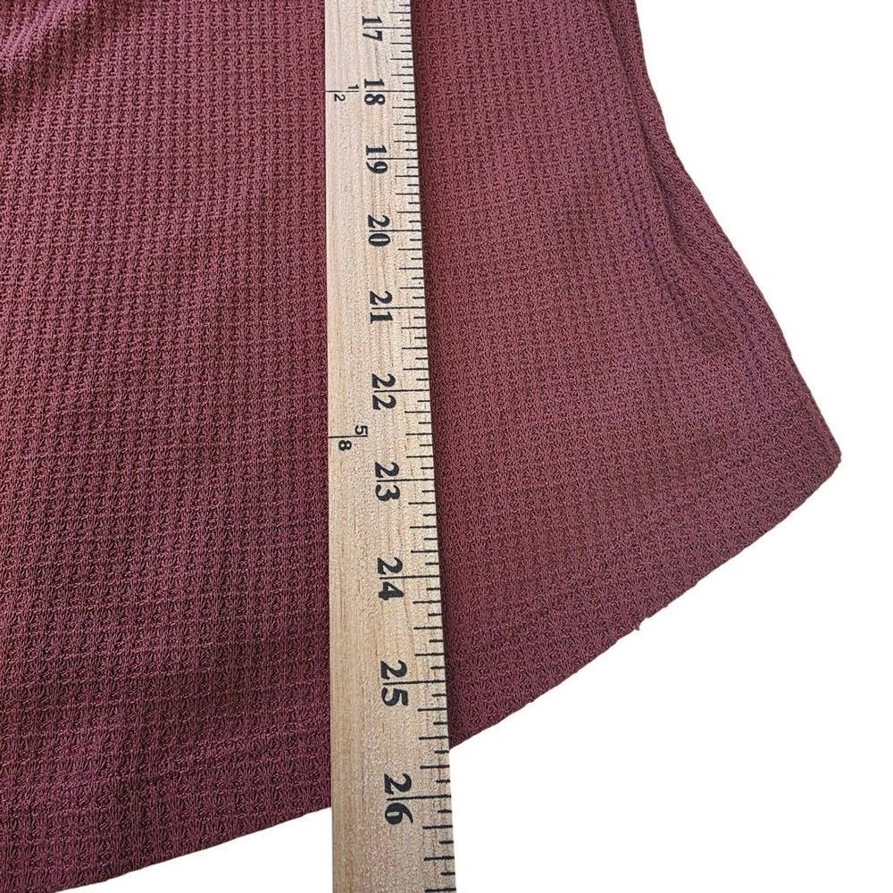 Torrid Burgundy Waffle Knit Lace Trim Long Sleeve Top Plus Size 1 - Picture 9 of 10
